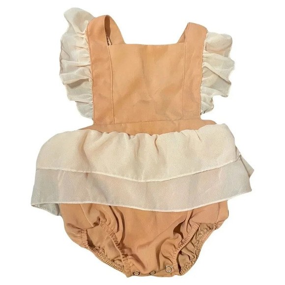 Bailey's Blossoms Other - 12-18 Months Bailey's Blossoms Boho Romper, Brown & Tan, Flutter
